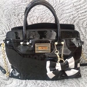 Betsey Johnson Black and White Patent Purse